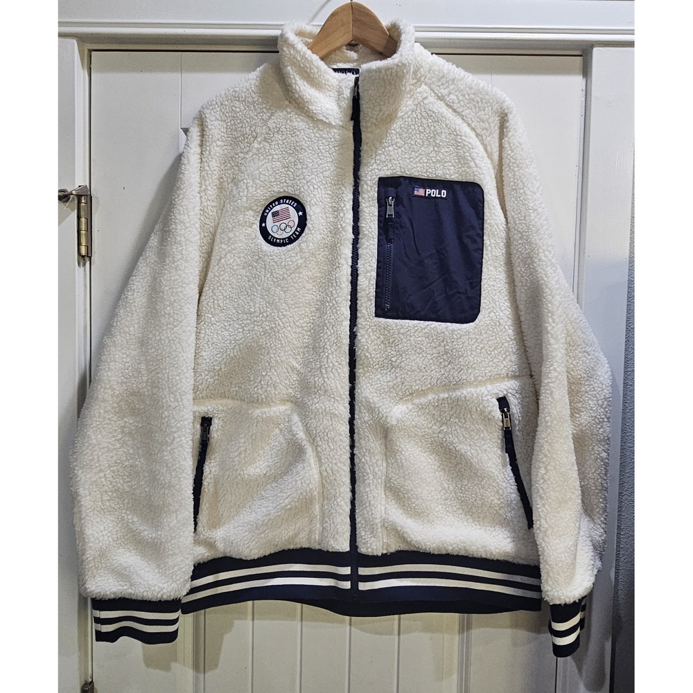 Polo Ralph Lauren Team USA 2022 Winter Olympics Sherpa Jacket Size XL